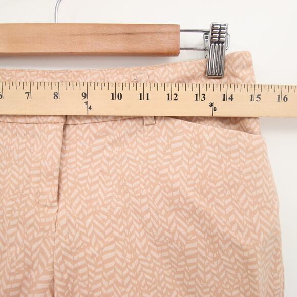 Kenar Pants Beige Cream Geometric Pattern Trousers Straight Leg Ankle Mid Rise 4 - Picture 4 of 10